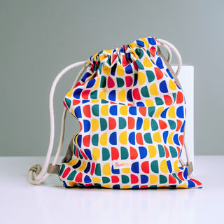 Bright and colourful d-print kids drawstring bag 