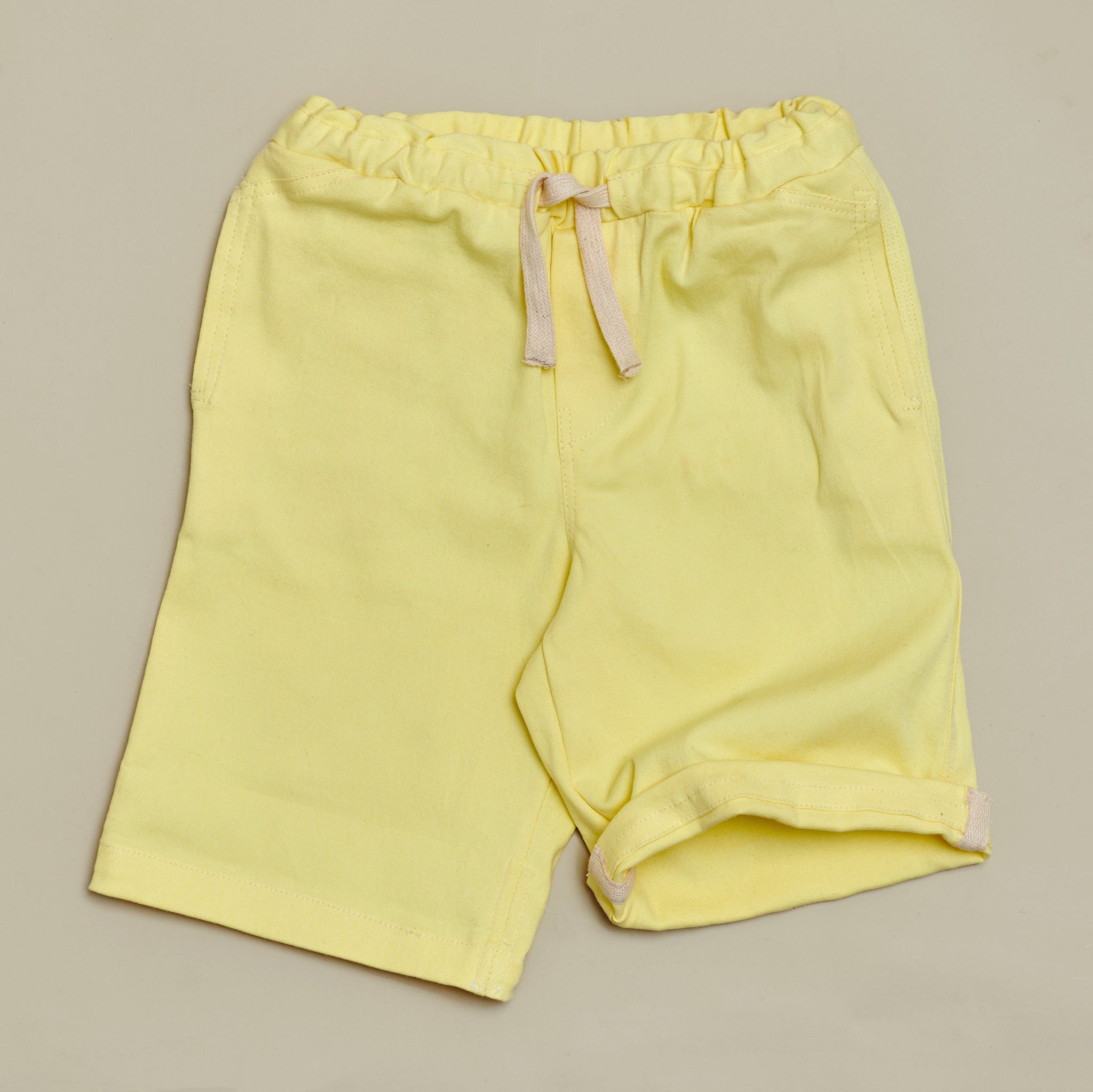 Woven Drawstring Shorts, Yellow