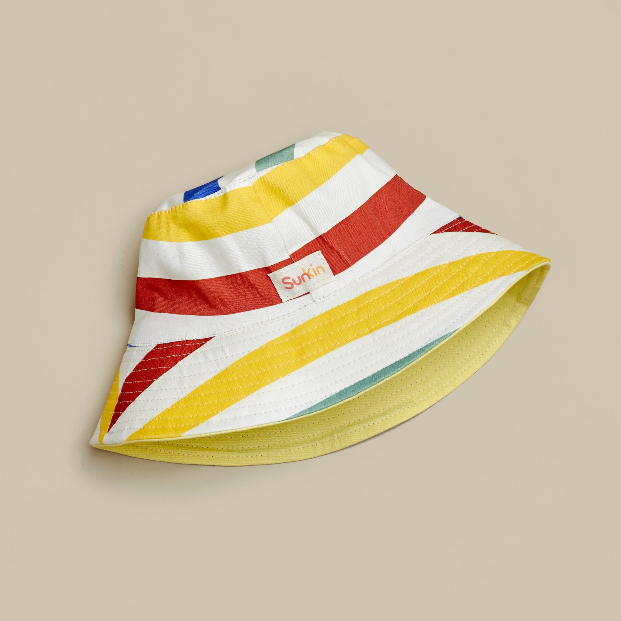 Reversible Wide Brim Hat, Multi Stripe/Yellow