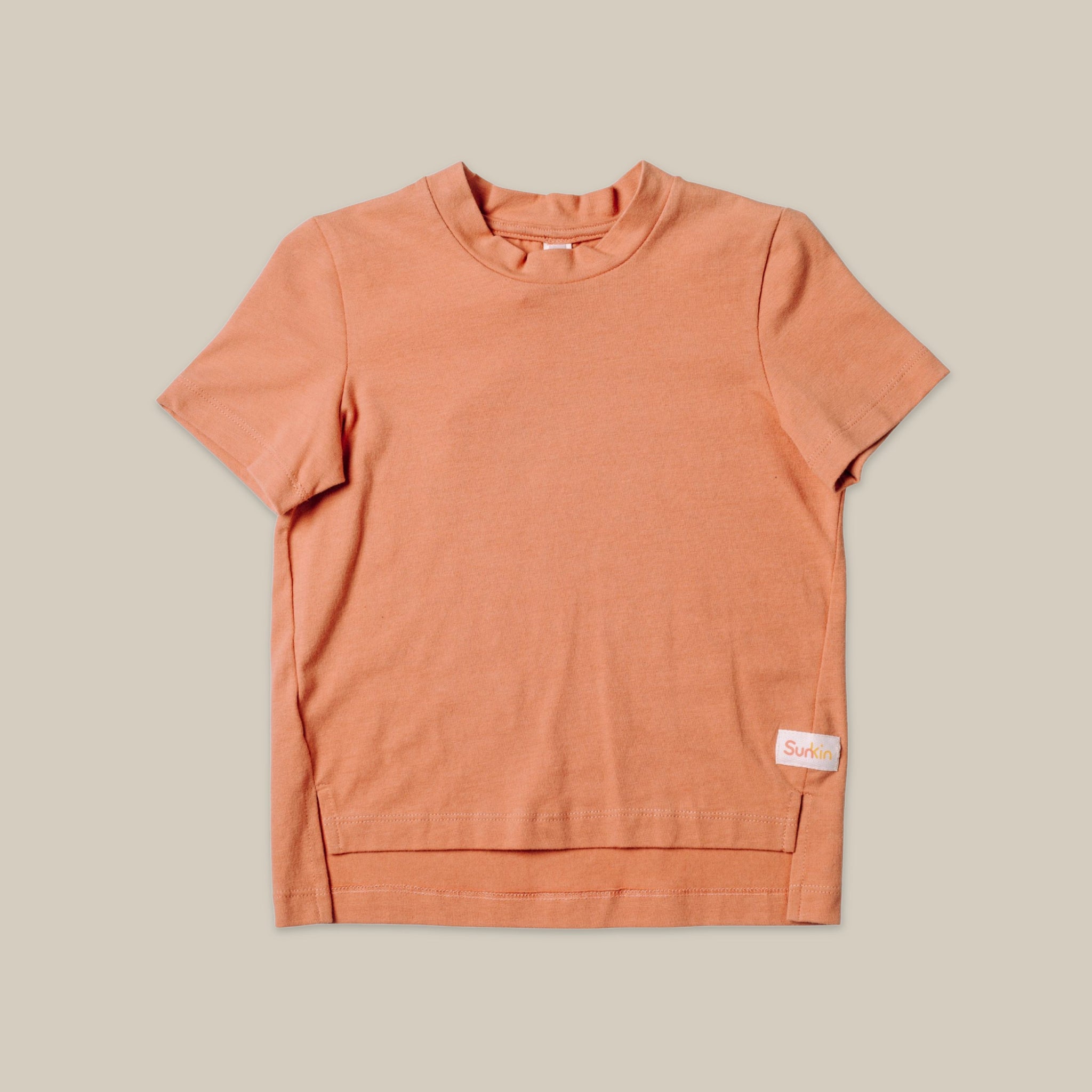 Soft apricot coloured kids tshirt -lightweight cotton