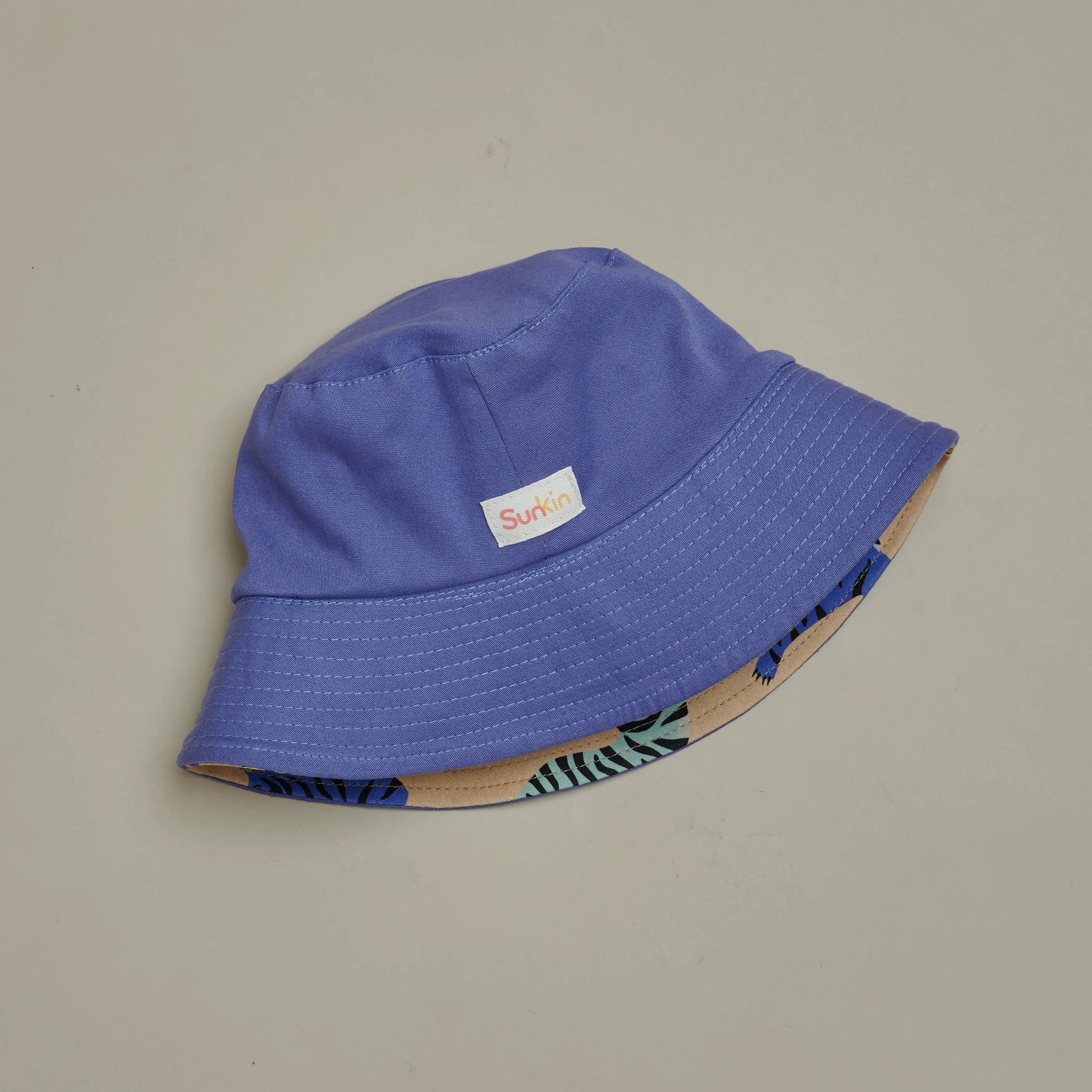 Violet view of Violet Tiger UPF50+ kids bucket hat by SunKin—designed for comfort, coverage, and playful sun protection.