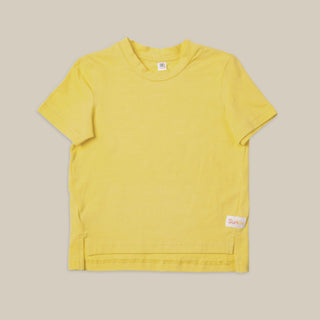 Bright yellow kids t-shirt - lightweight cotton and made for everyday summer adventures
